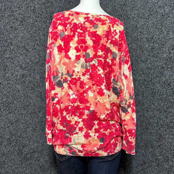 Talbots Womens Watercolor Floral Cardigan XL Lightweight Colorful Feminine Artsy - Picture 3 of 8